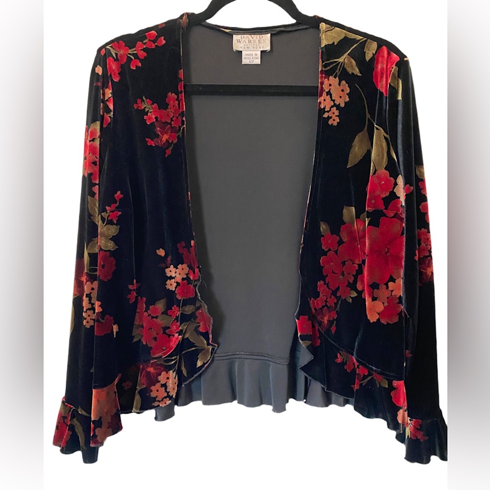 Vintage Whimsigoth Velvet Jacket Shrug Cardigan